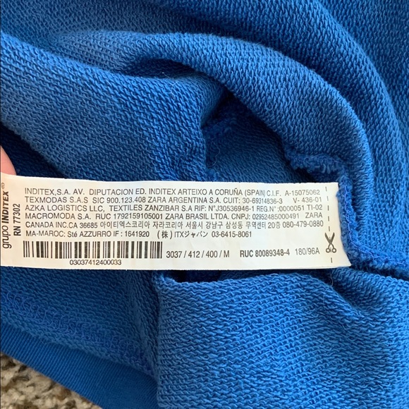 Zara Blue Knit Top men’s M - Picture 8 of 10